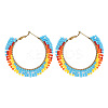 Handmade Glass Seed Beads Hoop Earrings HZ1102-5