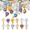 120Pcs 12 Colors Electroplate Glass Pendants PALLOY-FH00171-1