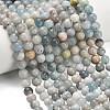 Natural Aquamarine Beads Strands G-F591-29A-8mm-02-1