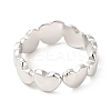 Tarnish Resistant 201 Stainless Steel Open Cuff Ring Rhinestone Settings RJEW-E063-52P-3