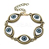 Retro Eye Alloy & Resin Link Bracelets for Women LS-BJEW-G705-01AB-1