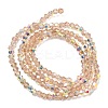 AB Color Plated Transparent Glass Beads Strands GLAA-G127-01H-2