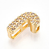 Brass Micro Pave Cubic Zirconia Charms KK-N254-217G-J-2