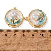Light Gold Tone Alloy Enamel Pendants ENAM-B028-30KCG-01-3