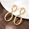 304 Stainless Steel Oval Dangle Stud Earrings EJEW-I320-20G-3