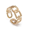 Ion Plating(IP) 304 Stainless Steel Hollow Arch Open Cuff Rings for Women RJEW-G285-57G-1