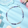 Natural Rose Quartz & Quartz Crystal & Amethyst Chip Beaded Necklaces NJEW-JN05099-04-2