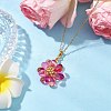 7Pcs 7 Colors Flower Handmade Glass Seed Beaded Pendant Necklaces NJEW-MZ00096-4