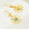 Classic Fashionable Alloy Dainty Daisy with Evil Eye Hoop Earrings YK6295-2