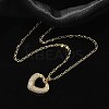 Brass Micro Pave Cubic Zirconia Pendant Necklaces for Women NJEW-U020-01G-02-2