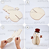6Pcs Christmas Unfinished Wooden Snowman Ornaments WOOD-SP0001-72-5