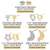 16Pcs 8 Styles 304 Stainless Steel Stud Earring Findings STAS-FS0001-86-4