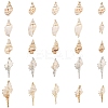 5Pcs Electroplate Natural Spiral Shell Pendants BSHE-YW0001-09-2
