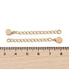 Ion Plating(IP) 316 Surgical Stainless Steel Curb Chain Extender with Natural Rose Quartz Round Charm STAS-A097-01G-03-3