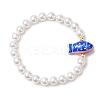 8mm Round Shell Pearl Beaded Stretch Bracelets BJEW-JB10338-3