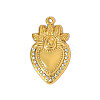 304 Stainless Steel with Rhinestone Pendants STAS-OY005-04G-1