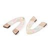 Transparent Resin & White Wood Pendants RESI-N039-32-2