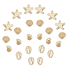 24Pcs 4 Style Alloy Beads TIBEB-CA0001-04G-1