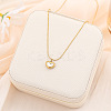 Heart Stainless Steel & Natural Shell Pendant Necklaces & Stud Earrings & Charm Bracelets Sets for Women WG52748-01-2