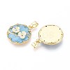 Brass Micro Pave Cubic Zirconia Pendants KK-N277-09B-G-2
