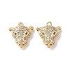 Brass Micro Pave Clear Cubic Zirconia Connector Charms KK-I702-08G-2