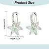 2 Pairs 2 Colors Cubic Zirconia Flower Hoop Earrings EJEW-FI0001-23-2