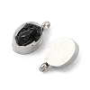 Natural Mixed Gemstone Chip 304 Stainless Steel Oval Charms KK-P300-10P-2