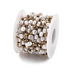 ABS Imitation Pearl & 304 Stainless Steel Beads Link Chains CHS-K021-07G-02-2