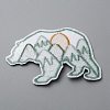 Polar Bear with Scenery Computerized Embroidery Cloth Iron on/Sew on Patches DIY-WH0409-15D-2