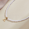 Imitation Pearl with Stainless Steel Pendants Necklaces NJEW-LP0001-51A-G-3
