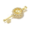Rack Plating Brass Micro Pave Clear Cubic Zirconia Pendant Settings KK-H485-04G-2