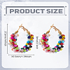1 Pair Alloy Glass Seed Beads Hoop Earrings EJEW-LP0003-65A-2