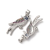 Brass Micro Pave Cubic Zirconia Pendants KK-F903-04P-2
