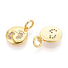 Brass Micro Pave Cubic Zirconia Charms KK-N257-67G-2