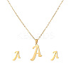 Stainless Steel Letter Pendant Necklaces & Stud Earrings Sets WG3FD2C-01-2