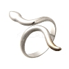 Snake 304 Stainless Steel Open Cuff Rings for Women RJEW-M046-02P-2