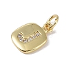 Rack Plating Brass Micro Pave CLear Cubic Zirconia Charms KK-E110-14G-J-2