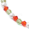 Faceted Bicone Imitation Austrian Crystal & Round Shell Pearl Beaded Bracelets for Women BJEW-JB10770-3