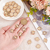 40Pcs 2 Styles Flat Round Alloy Connector Charms FIND-GO0001-33-3