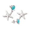 304 Stainless Steel Dangle Stud Earrings EJEW-JE06302-03-4