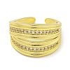 Rack Plating Brass Micro Pave Cubic Zirconia Open Cuff Rings for Women RJEW-I104-15G-2