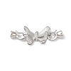 Rack Plating Brass Micro Pave Clear Cubic Zirconia Fold Over Clasps KK-A222-11P-1