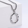 3Pcs 304 Stainless Steel Textured Letter Pendant Box Chain Necklaces LW4134-41-1