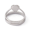 Non-Tarnish 201 Stainless Steel Heart Adjustable Ring for Women RJEW-K238-04P-2