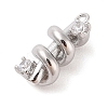 Brass Micro Pave Clear Cubic Zirconia Pendants KK-S388-21P-2