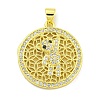 Rack Plating Brass Micro Pave Clear Cubic Zirconia Pendants KK-B091-47G-1