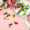 20Pcs 5 Styles Glass Seed Beaded Grape Pendants PALLOY-CA00022-4