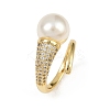 Brass Micro Pave Cubic Zirconia Cuff Rings for Women RJEW-F186-01G-2