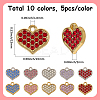 50Pcs 10 Colors Zinc Alloy Pendants FIND-SC0020-63-2