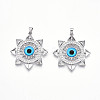 Brass Micro Pave Cubic Zirconia Pendants KK-N257-24P-1
